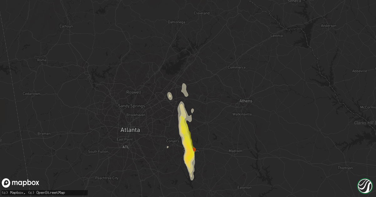 Hail map in Dacula, GA on June 15, 2020
