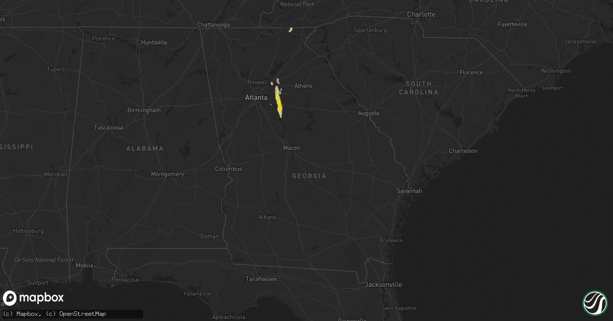 Hail map in Georgia on June 15, 2020