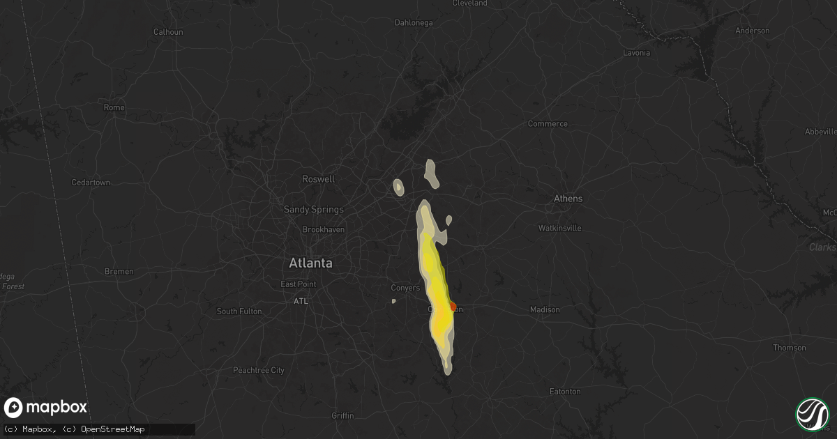 Hail map in Grayson, GA on June 15, 2020