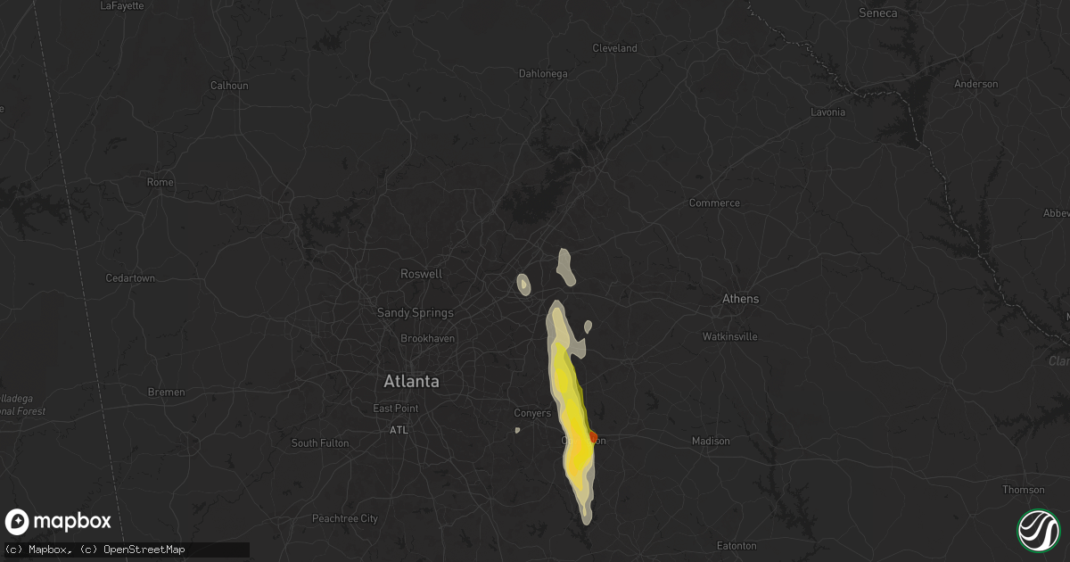 Hail map in Lawrenceville, GA on June 15, 2020