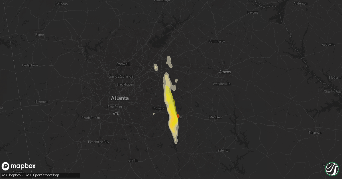 Hail map in Loganville, GA on June 15, 2020