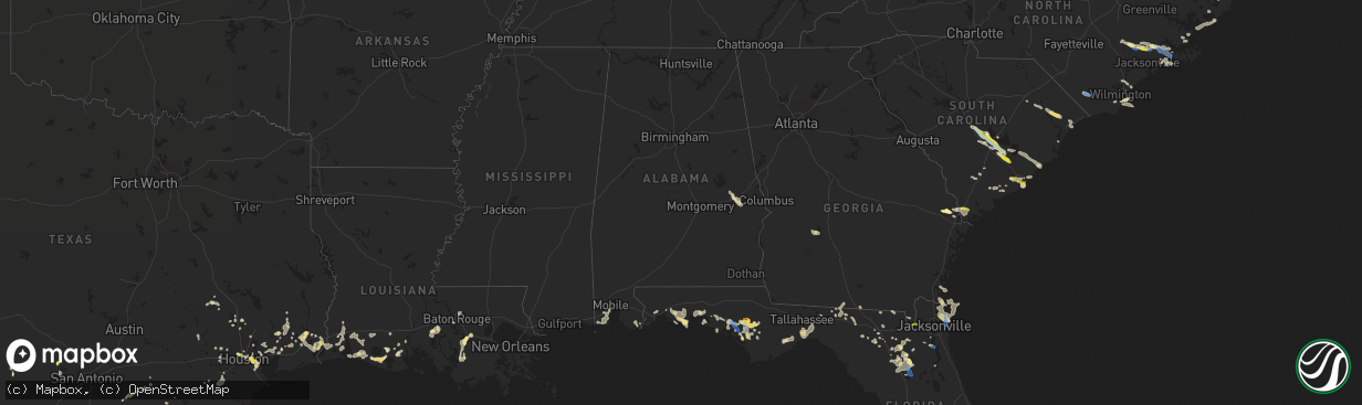 Hail map in Alabama on June 15, 2021