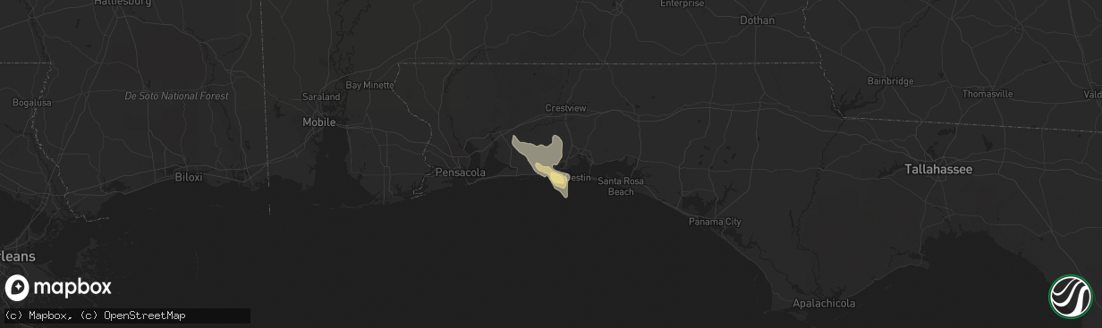 Hail map in Fort Walton Beach, FL on June 15, 2021