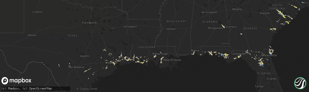 Hail map in Louisiana on June 15, 2021