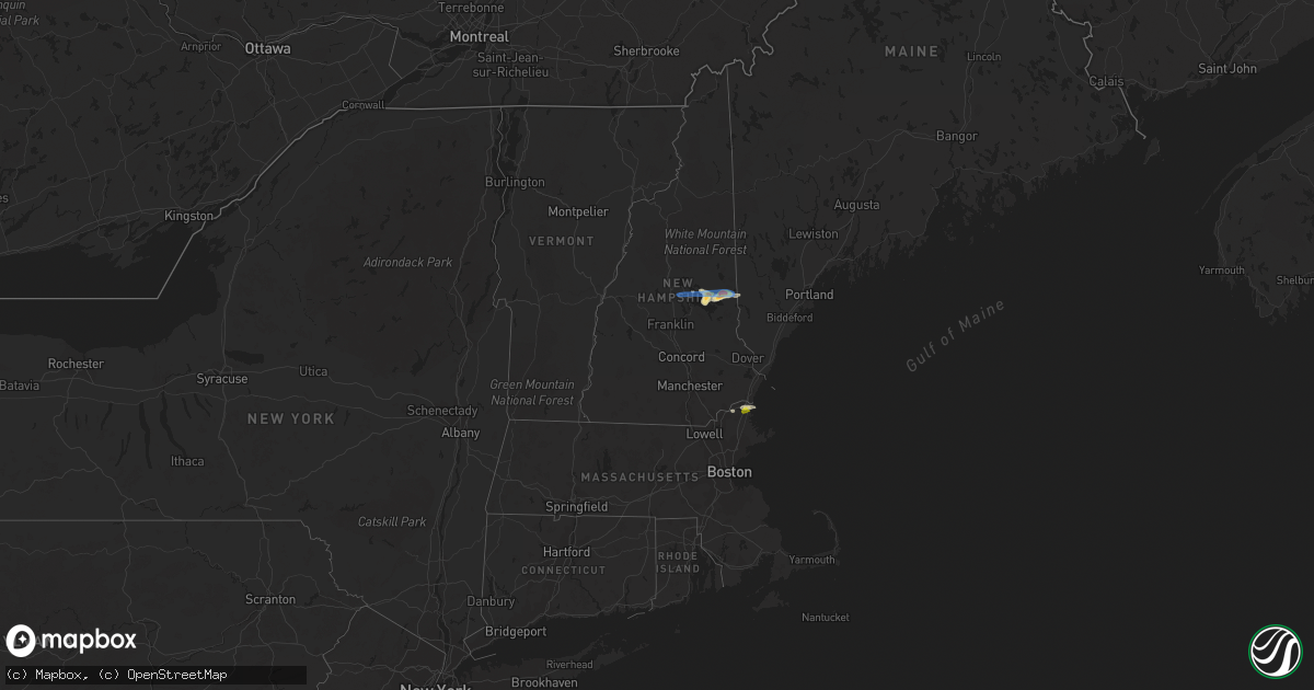 Hail map in New Hampshire on June 15, 2021