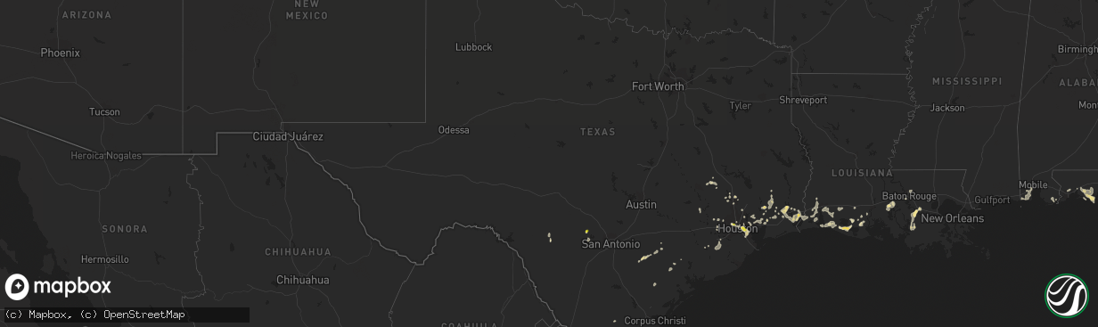 Hail map in Texas on June 15, 2021