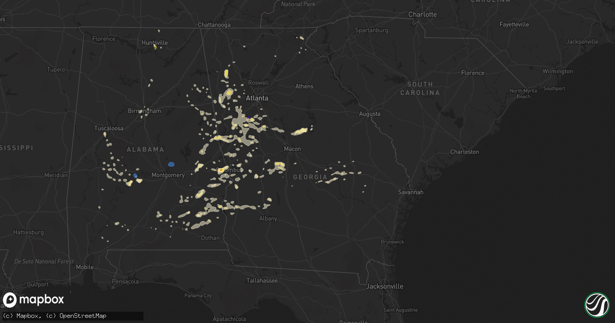 Hail map in Georgia on June 15, 2022