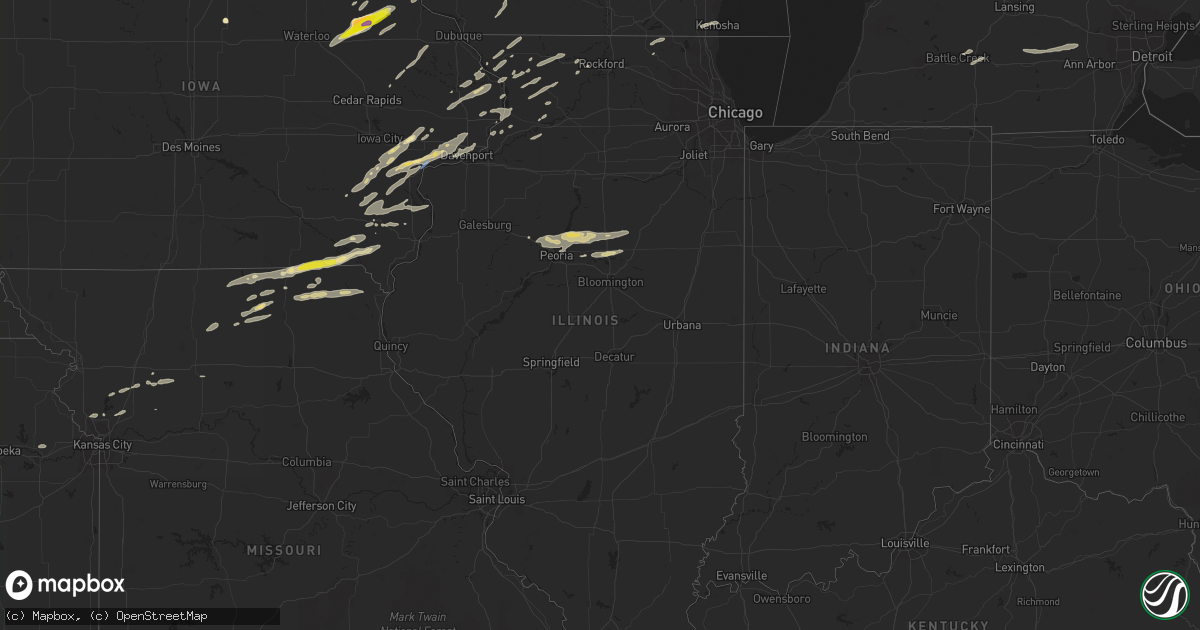 Hail map in Illinois on June 15, 2022