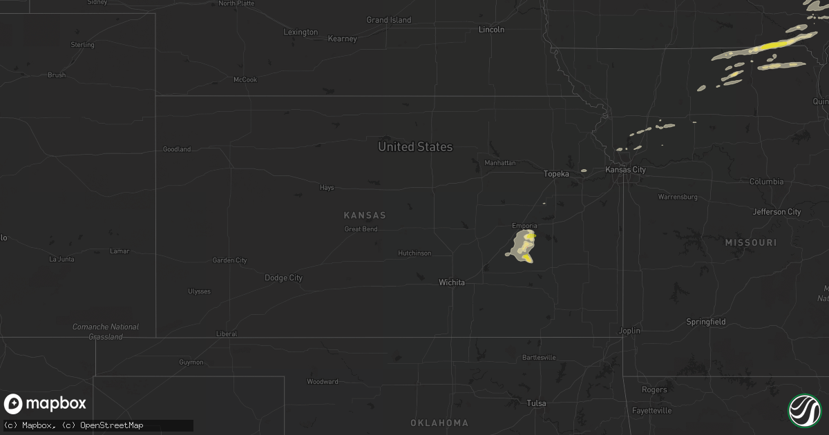 Hail map in Kansas on June 15, 2022