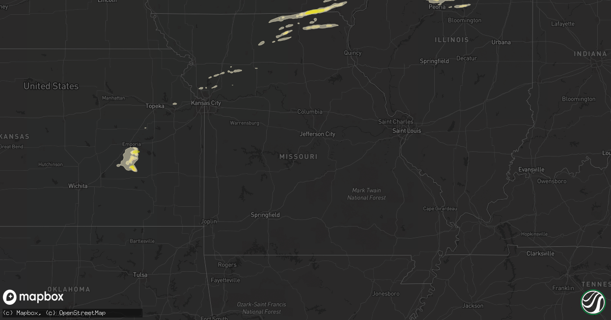 Hail map in Missouri on June 15, 2022