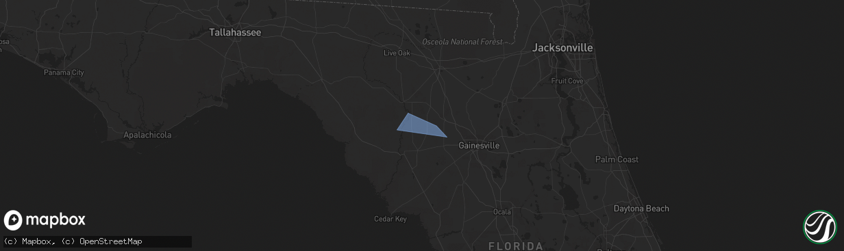 Hail map in Bell, FL on June 15, 2023