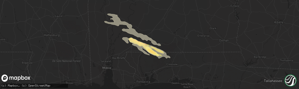 Hail map in Brewton, AL on June 15, 2023