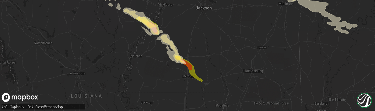 Hail map in Brookhaven, MS on June 15, 2023