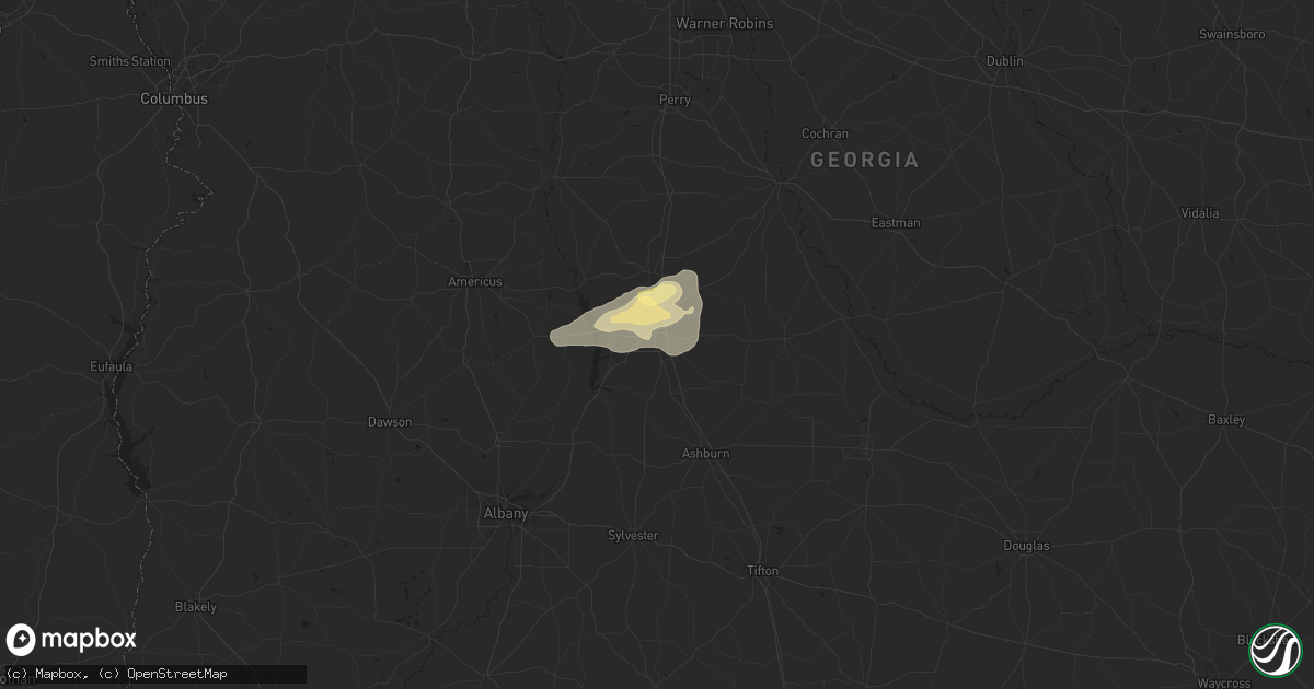 Hail map in Cordele, GA on June 15, 2023