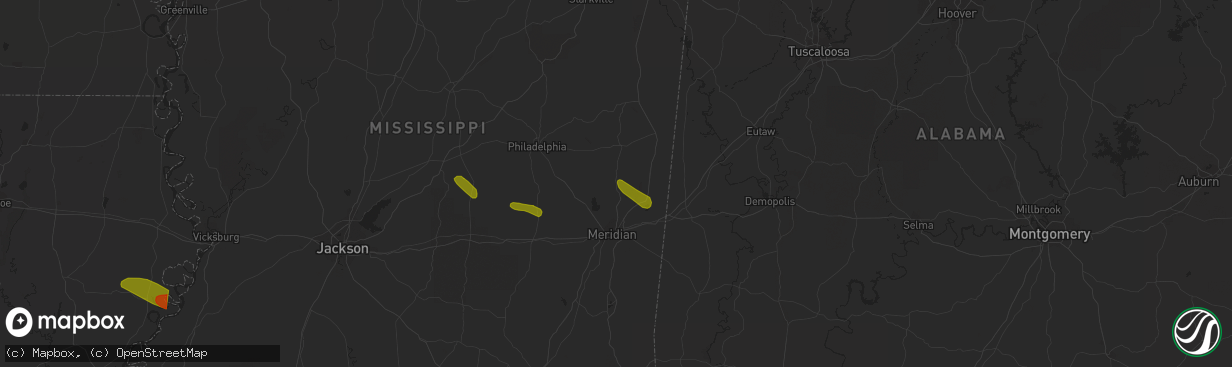 Hail map in Daleville, MS on June 15, 2023