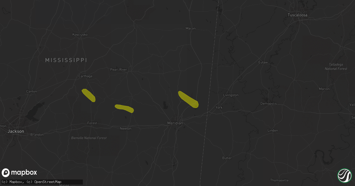 Hail map in Daleville, MS on June 15, 2023