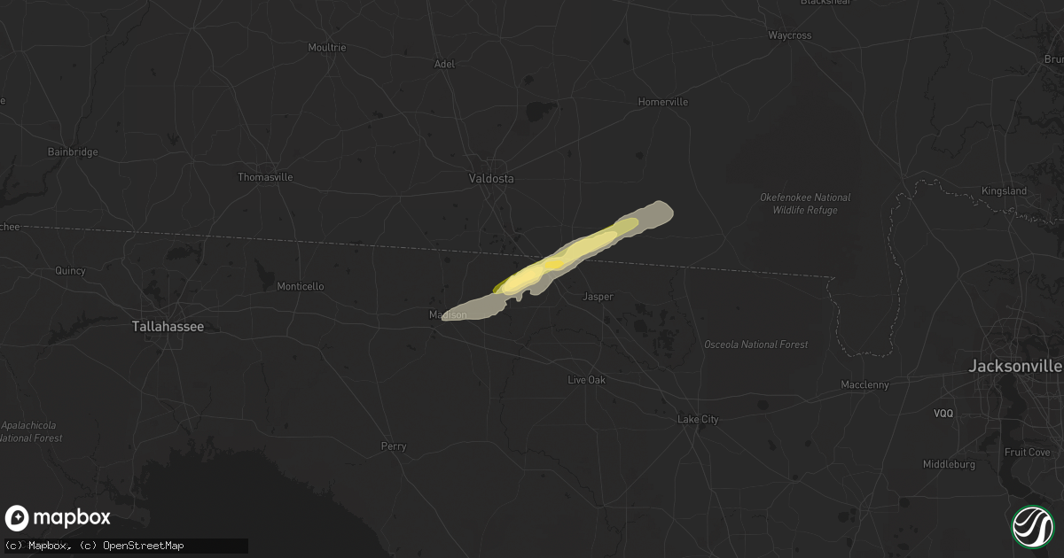 Hail map in Jennings, FL on June 15, 2023