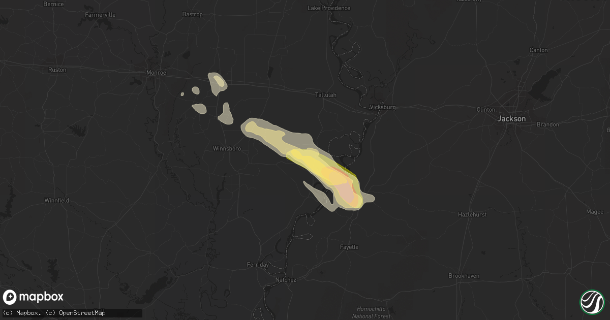 Hail map in Newellton, LA on June 15, 2023