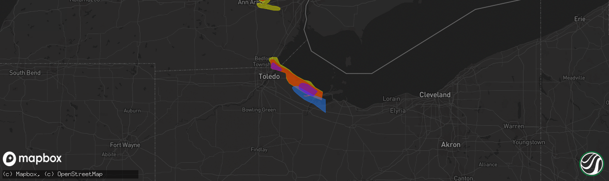 Hail map in Oak Harbor, OH on June 15, 2023