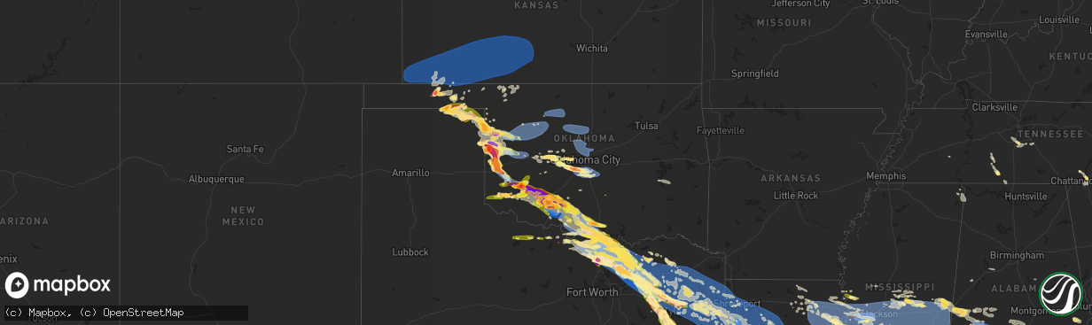 Hail Map in Oklahoma on June 15, 2023 - HailTrace