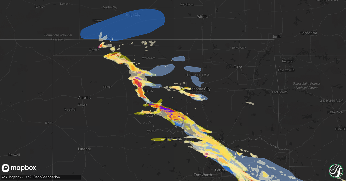 Hail Map In Oklahoma On June 15, 2023 - HailTrace