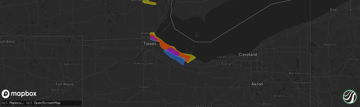 Hail map in Port Clinton, OH on June 15, 2023