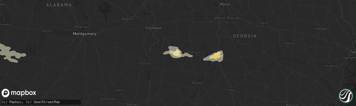 Hail map in Preston, GA on June 15, 2023