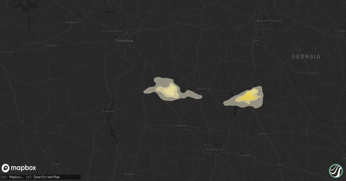 Hail map in Preston, GA on June 15, 2023
