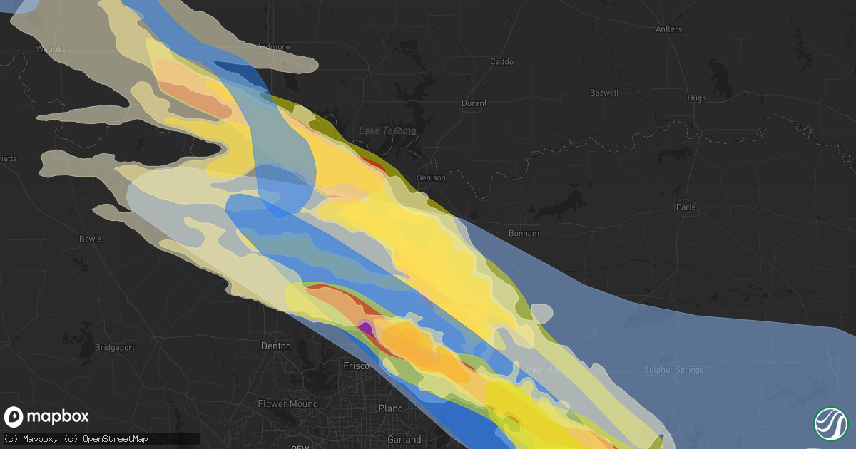 Hail map in Sherman, TX on June 15, 2023