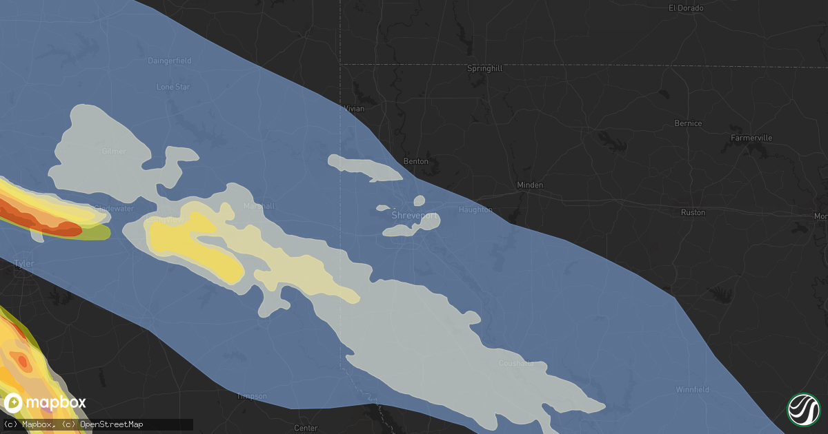 Hail map in Shreveport, LA on June 15, 2023