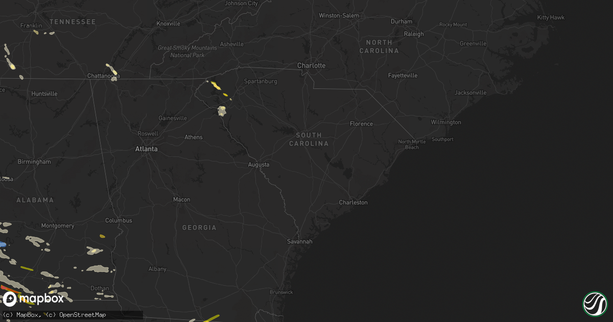 Hail map in South Carolina on June 15, 2023