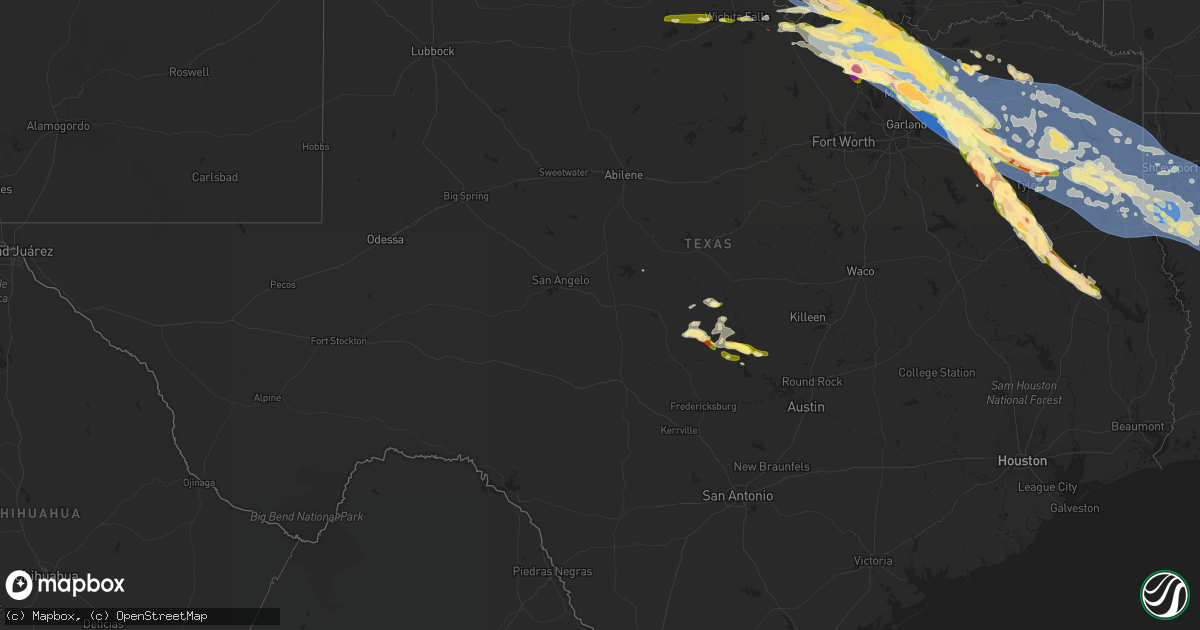Hail map in Texas on June 15, 2023