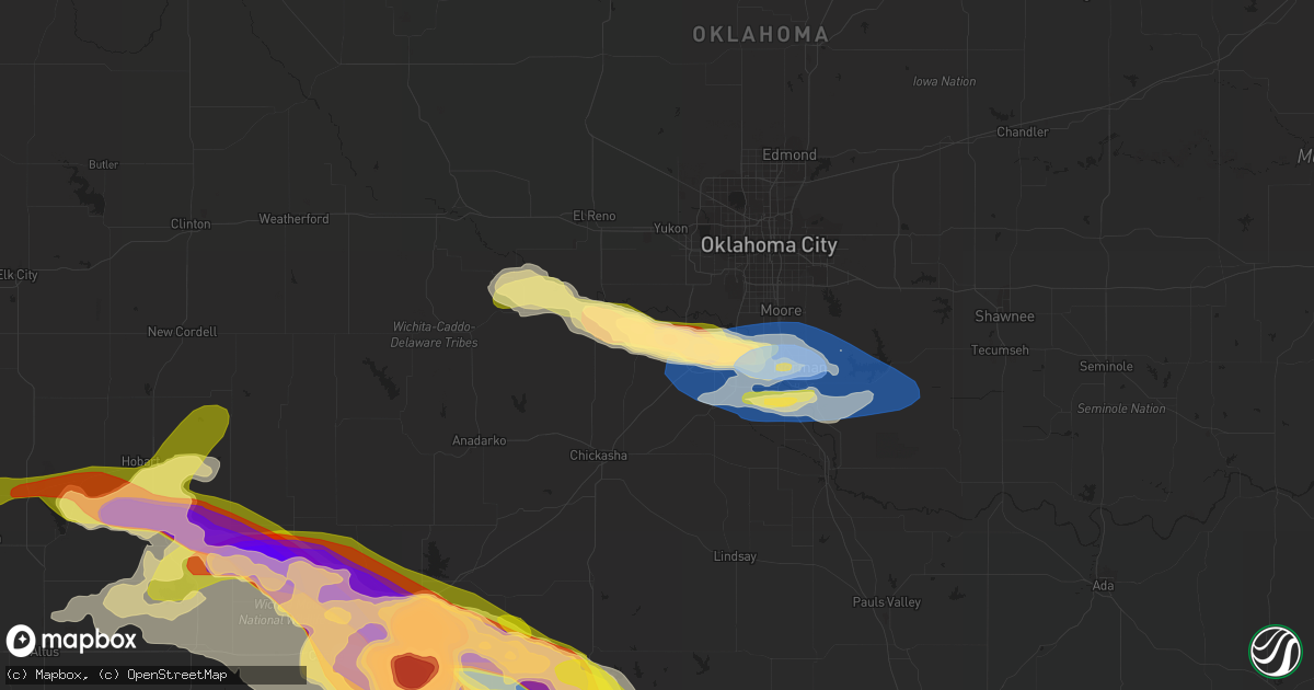 Hail map in Tuttle, OK on June 15, 2023