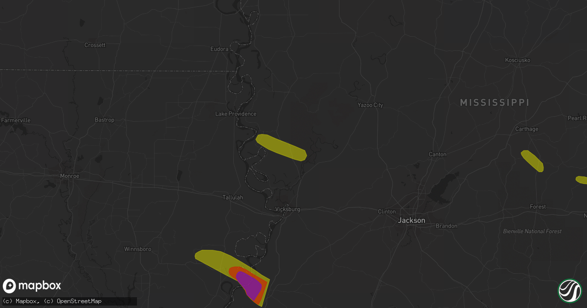 Hail map in Valley Park, MS on June 15, 2023