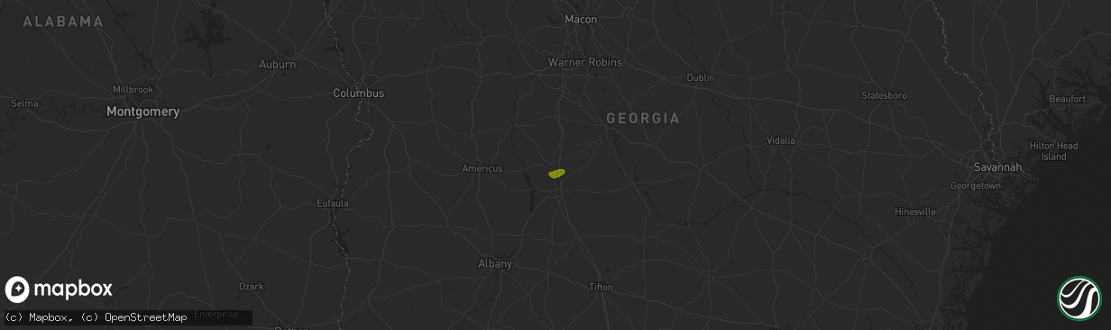 Hail map in Vienna, GA on June 15, 2023