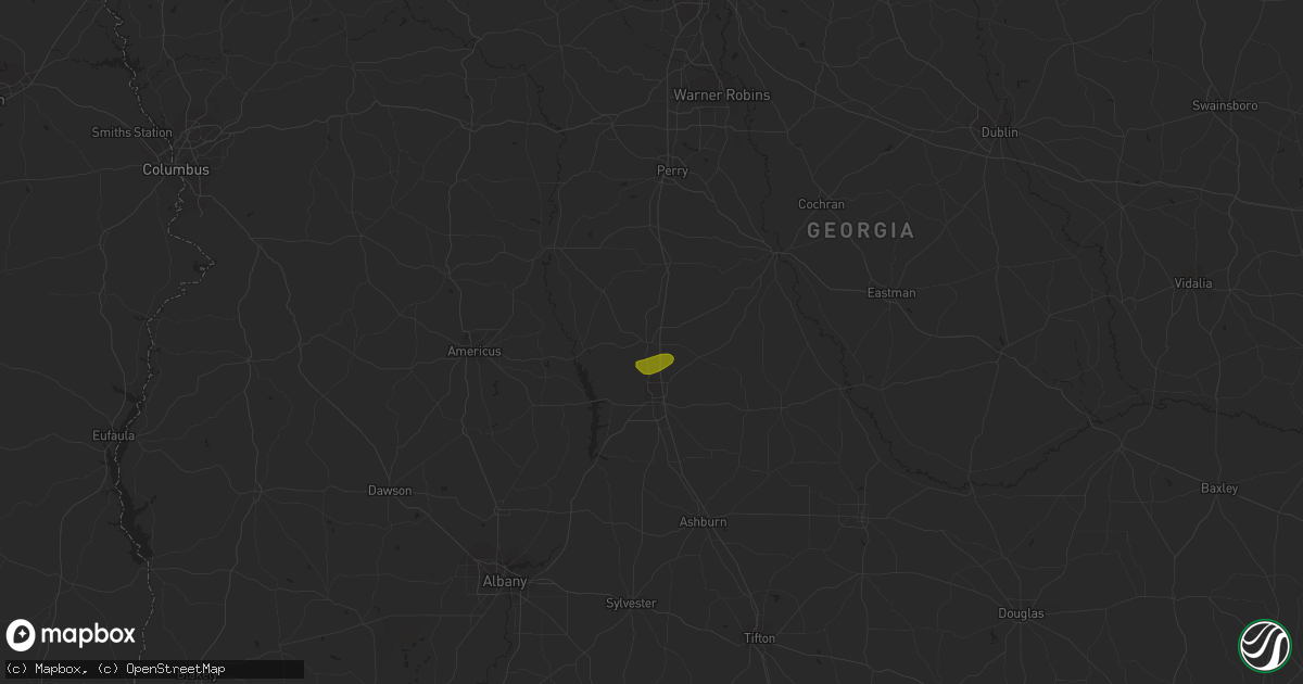 Hail map in Vienna, GA on June 15, 2023