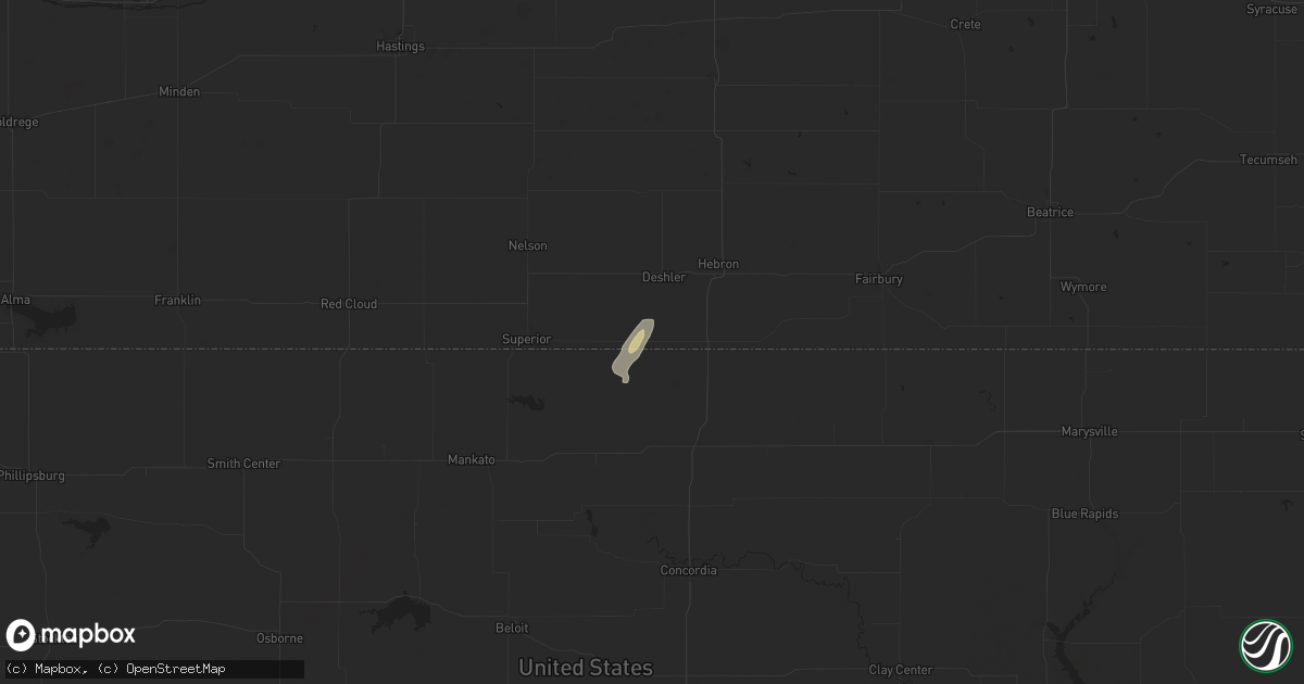 Hail map in Byron, NE on June 15, 2024