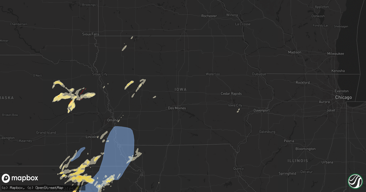 Hail map in Iowa on June 15, 2024