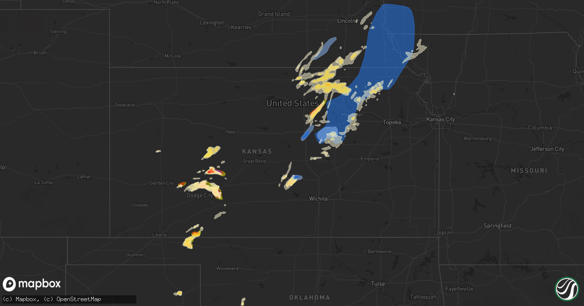 Hail map in Kansas on June 15, 2024