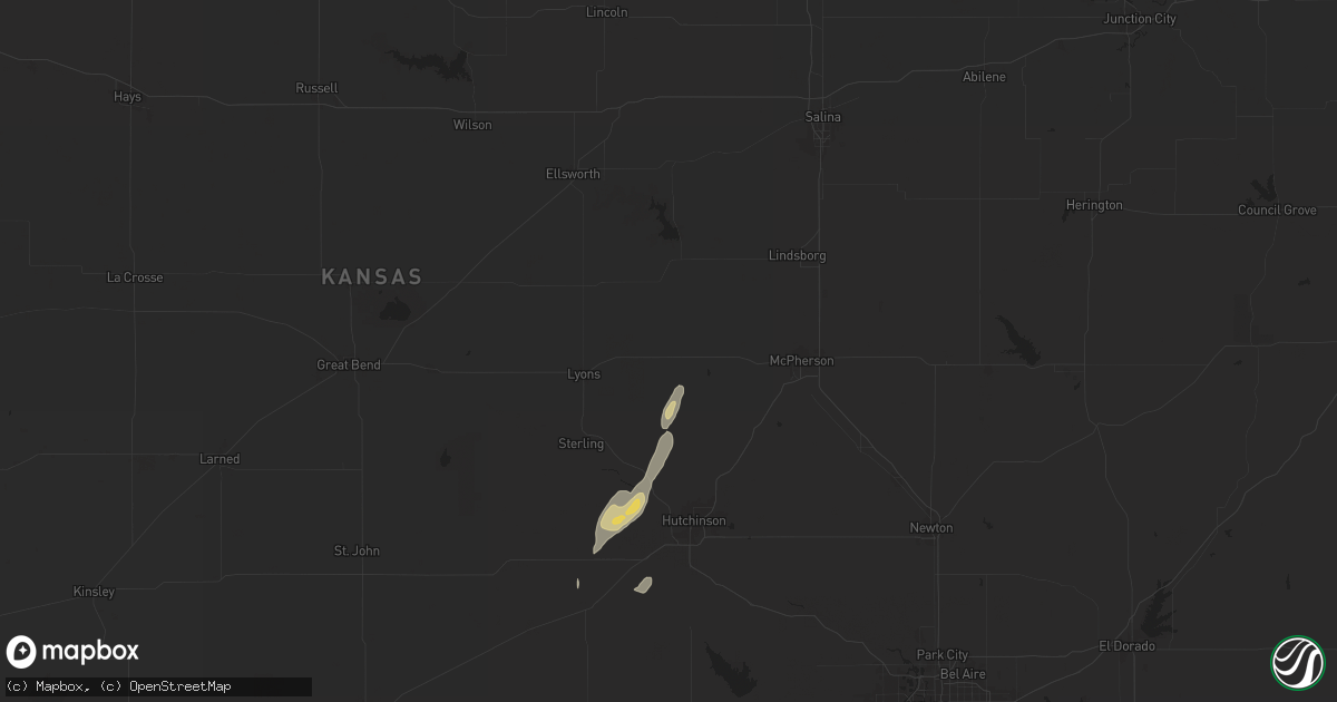 Hail map in Little River, KS on June 15, 2024