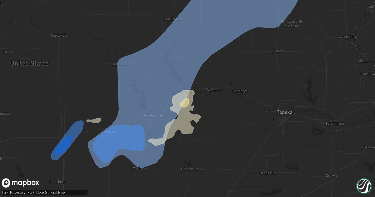 Hail map in Manhattan, KS on June 15, 2024