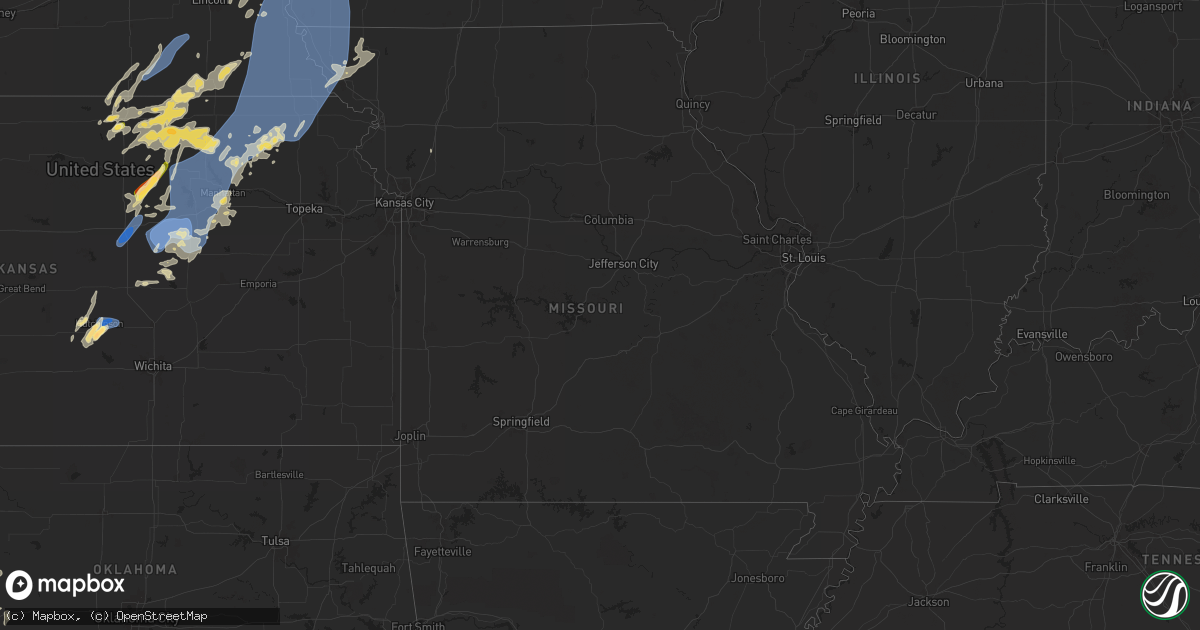 Hail map in Missouri on June 15, 2024