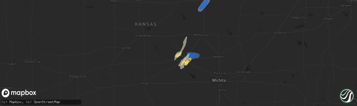 Hail map in Nickerson, KS on June 15, 2024