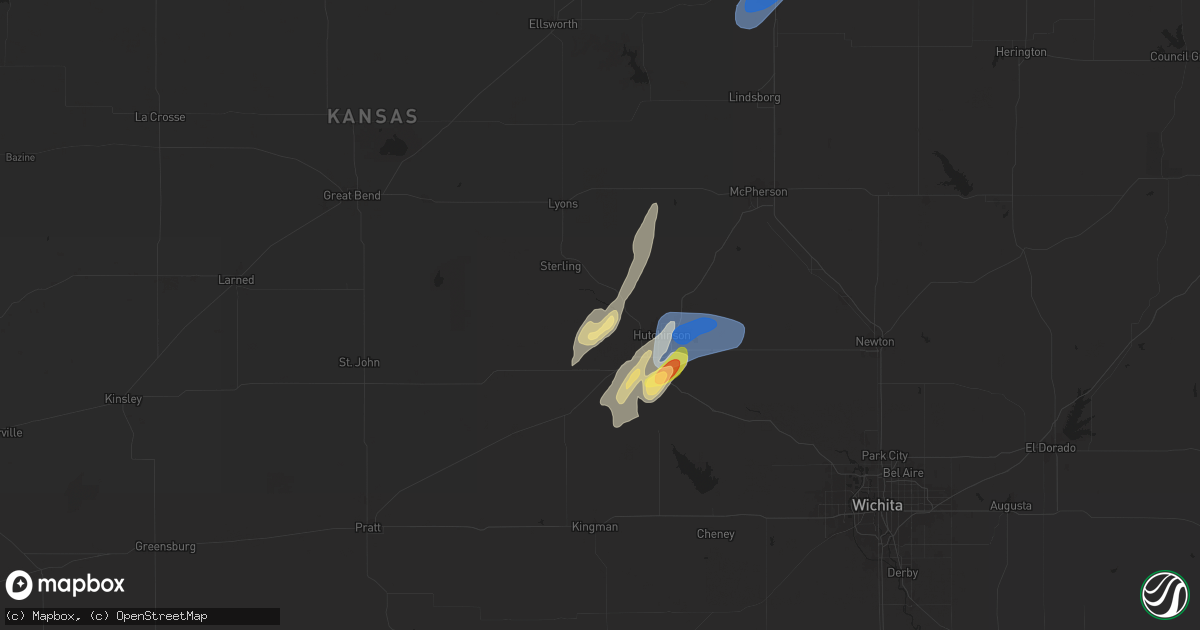 Hail map in Nickerson, KS on June 15, 2024