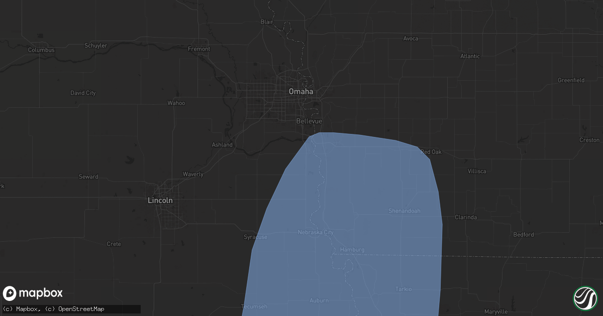 Hail map in Plattsmouth, NE on June 15, 2024