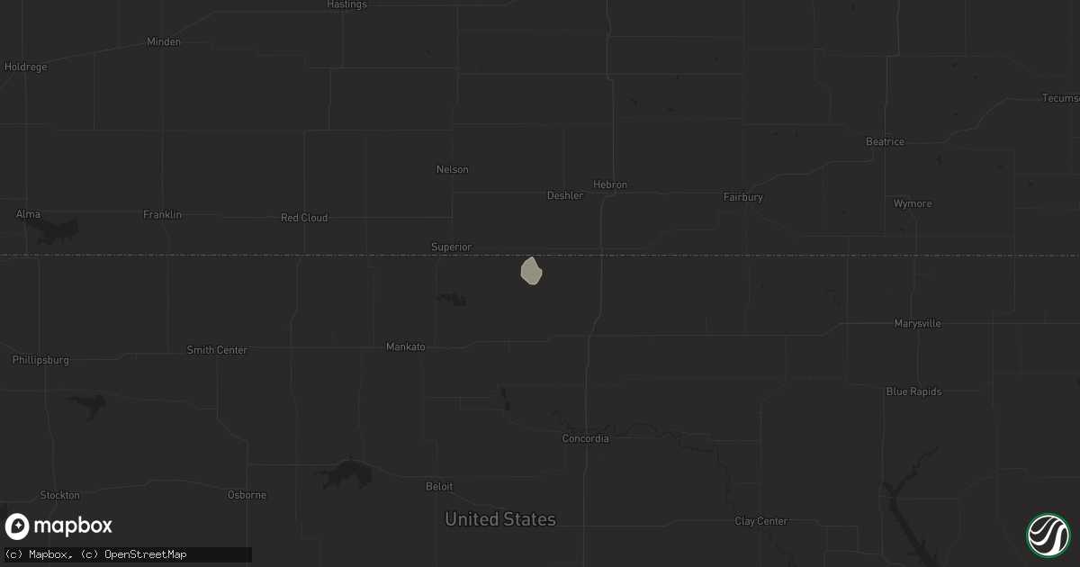 Hail map in Republic, KS on June 15, 2024