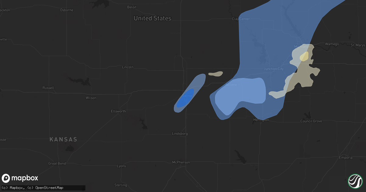 Hail map in Salina, KS on June 15, 2024