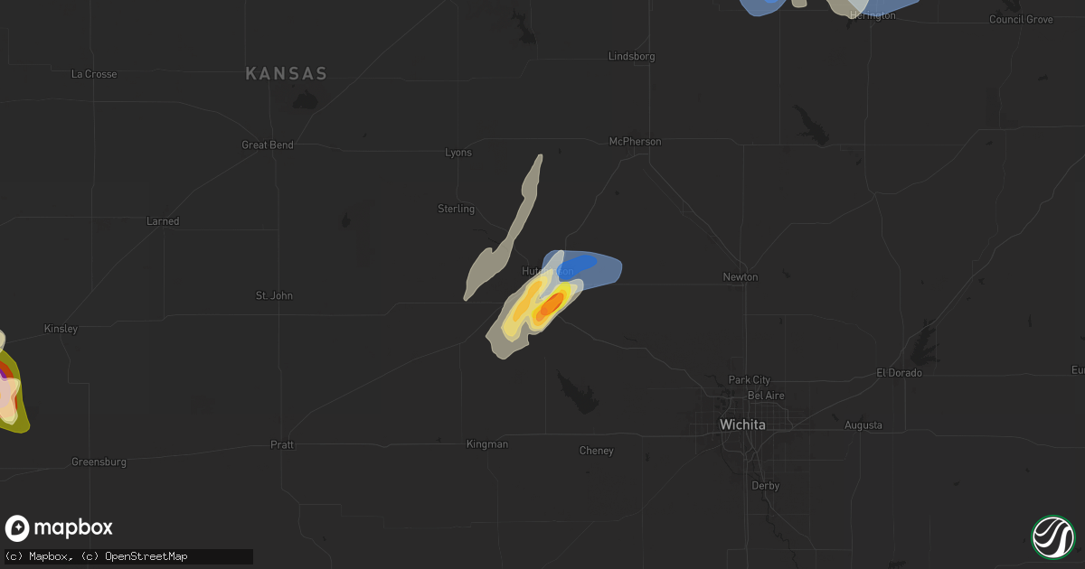 Hail map in South Hutchinson, KS on June 15, 2024