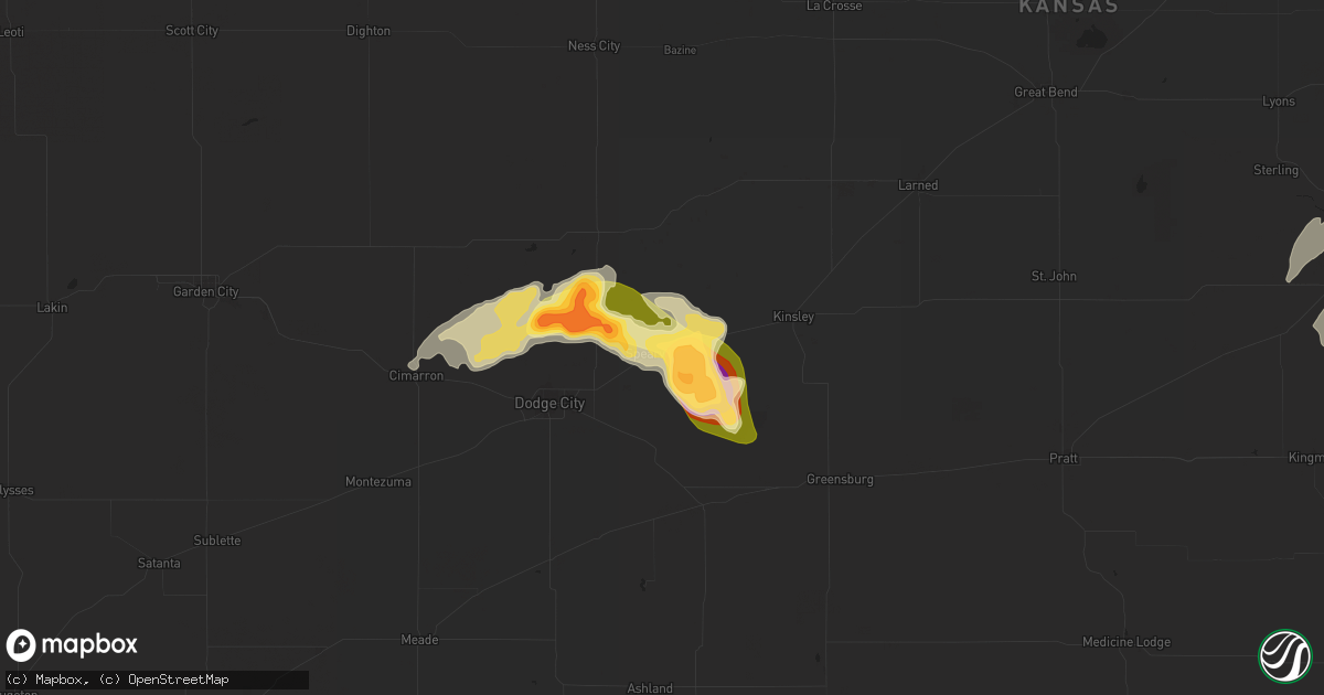 Hail map in Spearville, KS on June 15, 2024