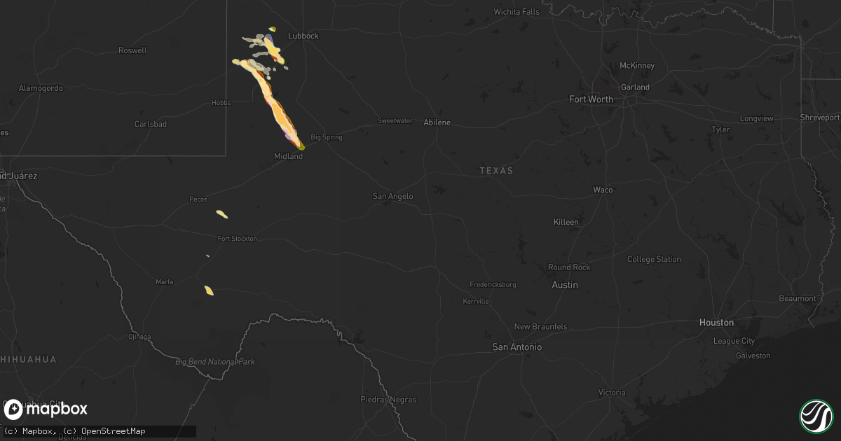 Hail map in Texas on June 15, 2024